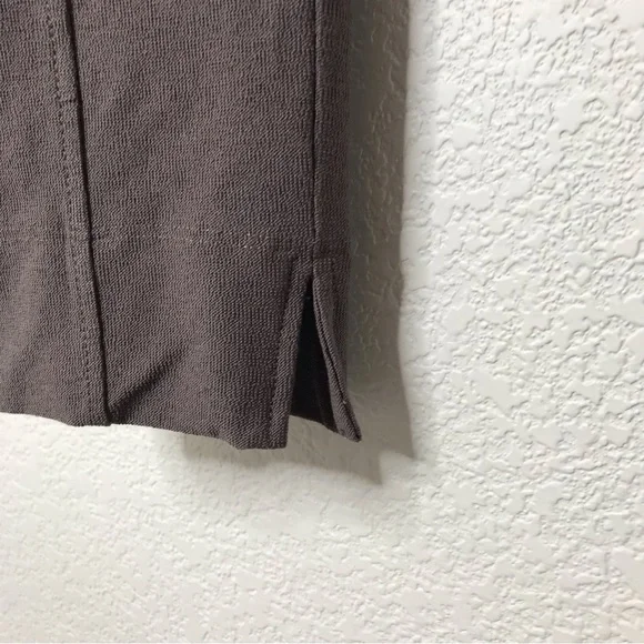 EILEEN FISHER Stretch Ponte Slim Pintuck Pants Cool Brown - Picture 6 of 10